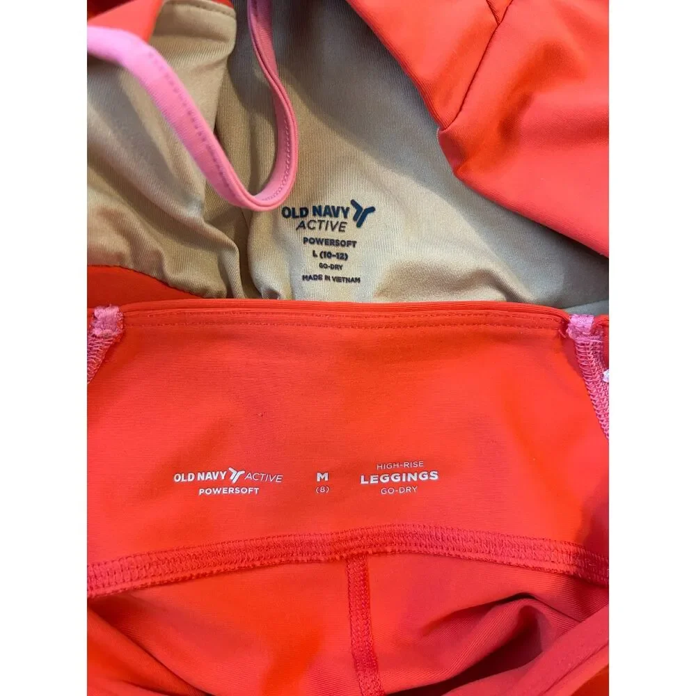 Old Navy Girl's Set: PowerSoft Strappy Longline Sports Bra & HighWaisted Legging